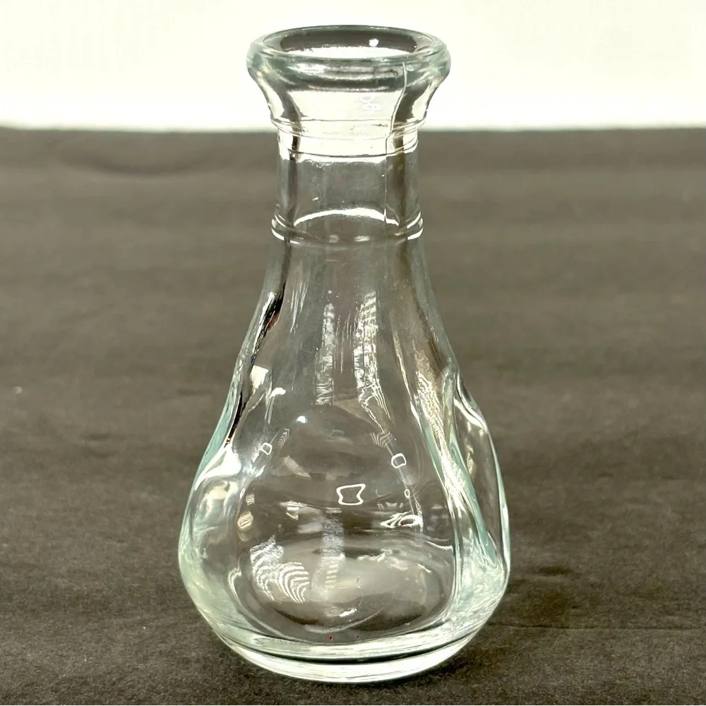 Vintage Mini Clear Glass Bottle/Bud Vase Pinch Thumbprint Bottle 3.5 Mexico Made